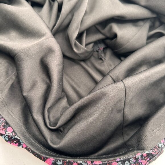 City Triangles Black Pink Floral Mini Dress Puff Sleeves Size L Ruffle Milkmaid - Picture 9 of 11